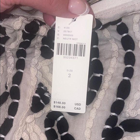 Anthropologie White and Black Embroidered Skirt - Picture 3 of 3